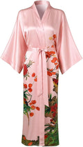 Women's Silk Kimono Robe Long Bathrobe Nightgown 100% Mulberry Silk for Women - Classic Floral Pattern