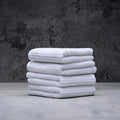 LUXOME Luxury Performance 4-Piece Hand Towel Set | Patented Quick-Dry Tech | Ultra Soft | 16" W x 30" L | Sail (White)