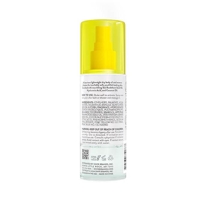 Onyx Professional Hydrating Dry Body Oil, Coconut Bliss, 3.7 fl oz, 2pk