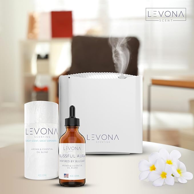 Levona Scent Essential Oils for Diffuser: Blissful Aura Inspired with Notes of Amber, Musk & Jasmine - Home Luxury Scents for Hotel - Fragrance Oil - 120 Ml Essential Oil