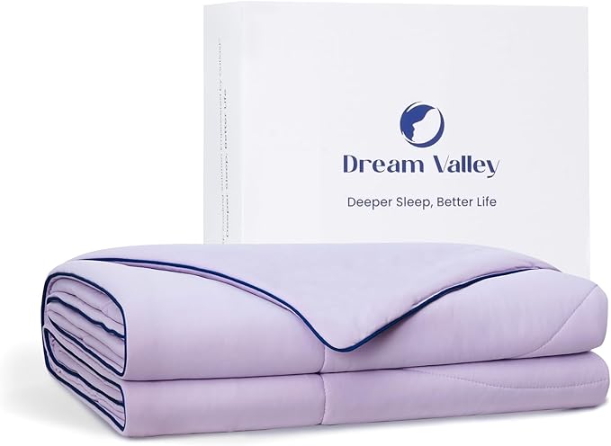 Dream Valley® Outlast® Deepsleep Cooling Comforter, Twin Size, NASA-Grade Space Technology Cooling Blanket for Hot Sleepers Night Sweats, Q-Max > 0.45 Aerocool™ Breathable, Lavender Fog, 68"x90"