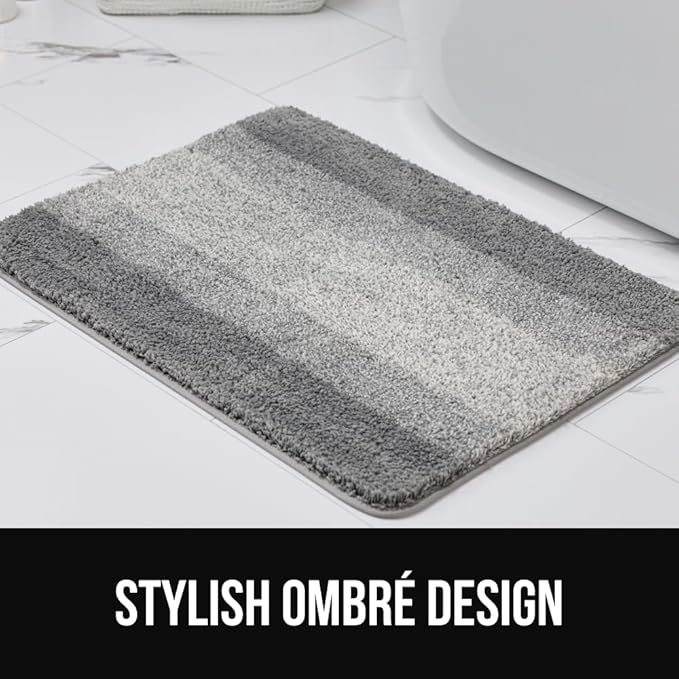 GORILLA GRIP Ultra Soft Plush Bathroom Rugs with Textured Rubber Backing, Absorbent Quick Dry Bath Mat, Machine Washable Shower Mats, Home Décor Accessories Bathmat Rug Essentials, 24 x 16 Navy