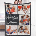 Sherpa Fleece Custom Photo Blanket - Soft, Warm, Fuzzy - Personalized Couples Gifts for Boyfriend, Girlfriend - Customized Picture Blanket for Birthday, Christmas