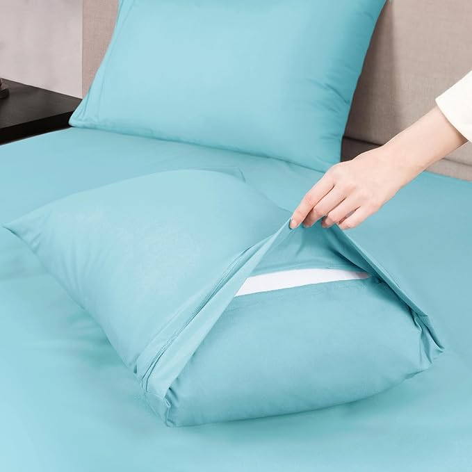 Mejoroom Twin XL Sheet Set - Hotel Luxury Microfiber Sheet & Pillowcase Sets Fits College Dorm Room Mattress - Soft, Breathable, Wrinkle & Fade Resistant - 3 Piece (Baby Blue)
