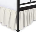 Ruffled Bed Skirt with Split Corners, Ivory, King 21 Inch Drop Bedskirt, Hotel Quality Brushed Microfiber Wrinkle Free Dust Ruffle Bed Skirt King Size