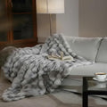 Mon Chateau 60" x 70" Dream Faux Fur Throw, Marble Print Plush Luxury Blanket for Couch, Sofa, or Bed, Soft Reversible Throw Blanket for Sleeping, Home & Room Decor, Moonshadow Bubble