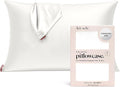 Kitsch Satin Pillowcase with Zipper for Hair & Skin, Softer Than Silk Pillow Cases Standard Size, Wrinkle-Free, Smooth and Cooling Satin Pillow Covers, 19"x26" - Ivory