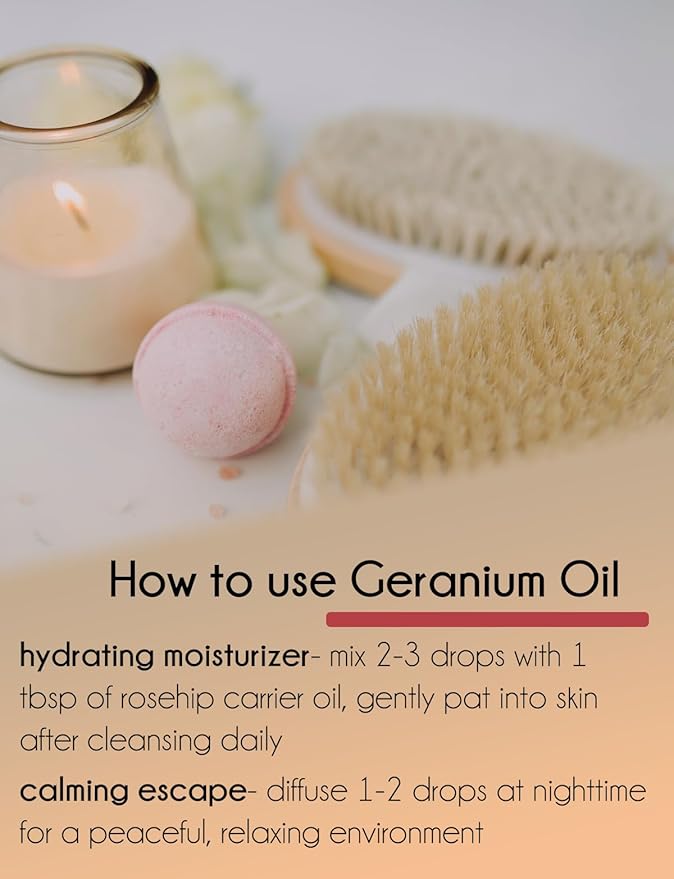 Geranium Essential Oil - 128 fl oz (1 Gallon) Plastic Bottle w/Cap - 100% Pure Essential Oil by GreenHealth