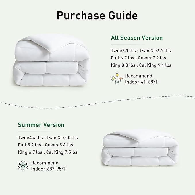 100% Viscose Made from Bamboo Comforter for Hot Sleepers- Breathable Cooling Silky Soft Duvet Insert Cal King Size-with 8 Corner Tabs- All Season Comforter (104x96 Inches, White)