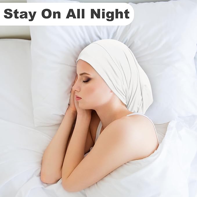 Sleep Cap Bonnet for Sleeping Black Women Men, Adjustable Cooling Lining Bonnets for Curly Hair Wrap Braids Beanie Night Hat