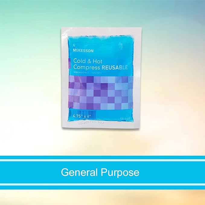 McKesson Cold and Hot Compress Reusable [24 Pack] Gel Ice Hot Packs for Injuries, 4.75 in x 6 in