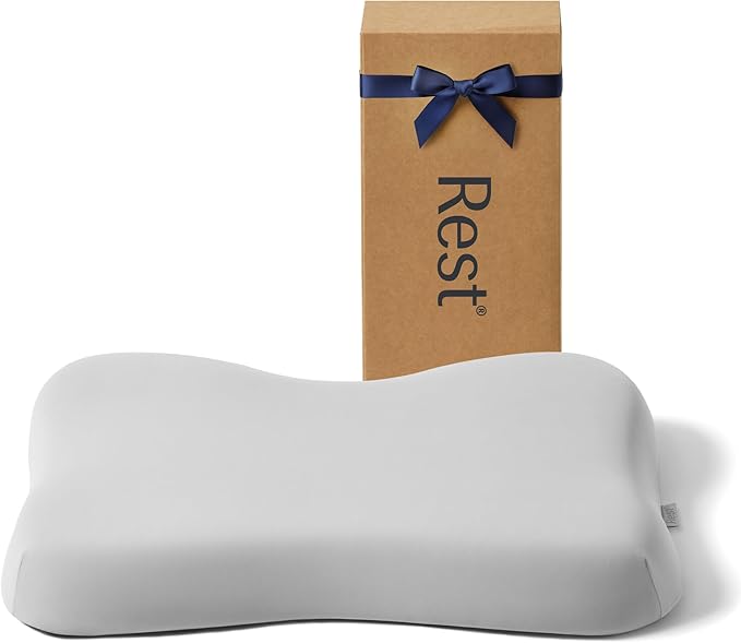 REST® Evercool® Cooling Pillow, Instant Cool-to-Touch Shell Fabric & Breathable Silicone Sponge Core for All-Night Temperature Regulation & Ergonomic Support, Low Height, Light Gray