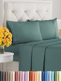 Queen Size 4 Piece Sheet Set - Extra Soft, Breathable & Cooling Sheets - Hotel Luxury Durable Bed Sheets for Women & Men - Deep Pockets, Easy-Fit & Wrinkle-Free Sheets - Dusty Teal Oeko-Tex Bed Sheets