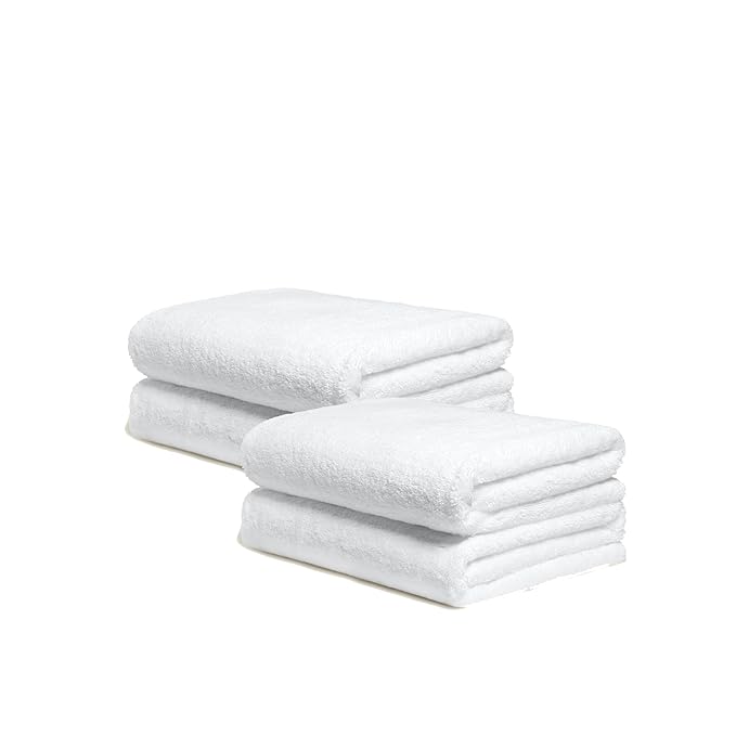 Italic Serene Ultraplush Cotton Washcloth Towel Set, 4-Pack, White, Soft Face Towels, 800GSM, 100% Cotton, Heavy Duty, Resort Grade Towels (White)