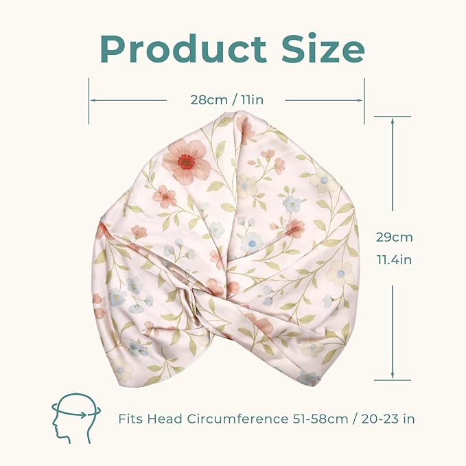 100% Mulberry Silk Bonnet, Double-Layered Hair Bonnet for Sleeping Women, Pure Silk Turban, Night Sleep Hair Wrap