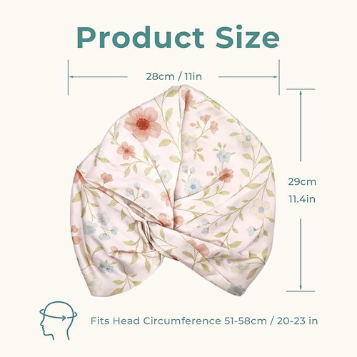 100% Mulberry Silk Bonnet, Double-Layered Hair Bonnet for Sleeping Women, Pure Silk Turban, Night Sleep Hair Wrap