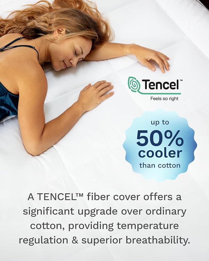 ViscoSoft 4 Inch Pillow Top Memory Foam Mattress Topper Full XL - Cooling Hybrid Lux Dual Layer Bed Mattress Pad - CertiPur-US Certified