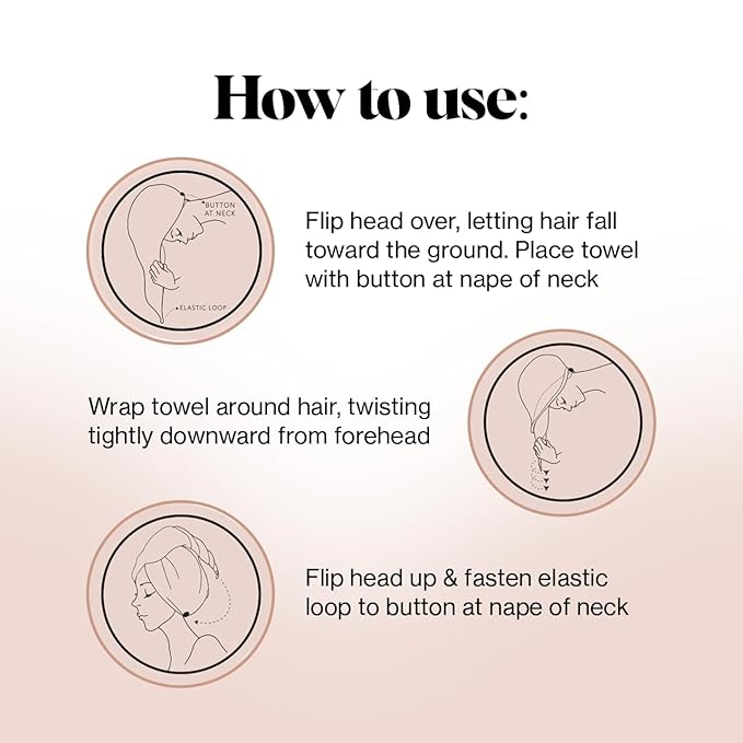 Kitsch Microfiber Hair Towel Wrap for Women - Microfiber Towel, Super Absorbent, Quick Dry, Anti-Frizz - for Long and Short Hairs, Turbans for Women, Hair Wrap - White