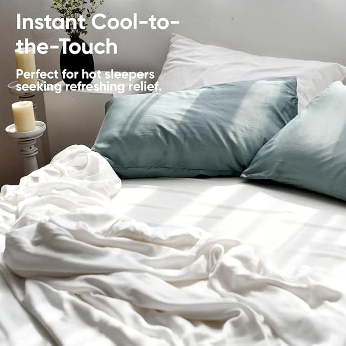 Vesta Silk-Filled Summer Lightweight Comforter, Washable Cooling Blanket for Hot Sleepers, Long Staple Mulberry Silk, Moisture & Thermal Control (Queen, Mirage White)