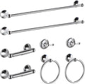 BGL Bathroom Hardware Set Chrome Adjustable Expandable Bath Towel Bars Bathroom Accessory Set Towel Racks 8-Pieces Wall Mount