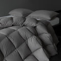 Luxury Down Fiber Comforter Queen Size - High Fill Power Medium Warmth for All Season Duvet Insert - Light Weight, Charcoal Grey (90" x 90")