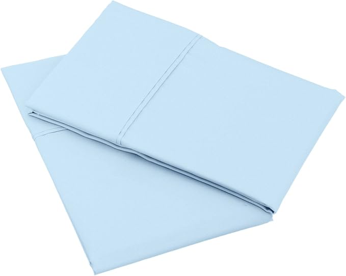 Amazon Basics 400 Thread Count Cotton Pillow Case, King, Smoke Blue - Set of 2, 40"L x 20"W