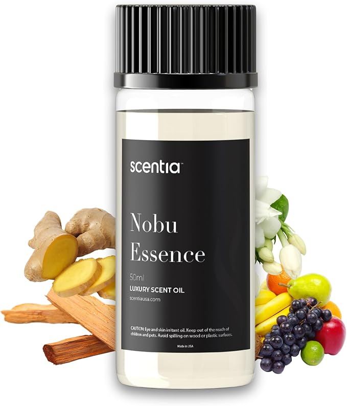 Scentia Hotel Diffuser Oil Inspired by The Nobu Hotel Scent - 50 mL 1.69 fl oz - Fragrance Oil Blend Jasmine, Lilly, Sandalwood & Fresh Citrus for Ultrasonic & Cold Diffusers - Nobu Essence