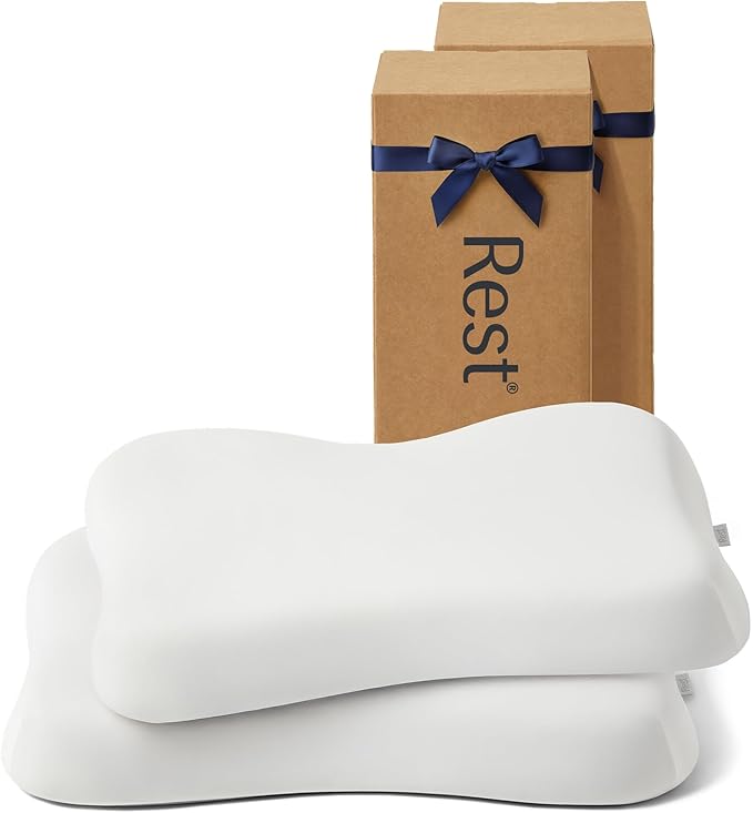 REST® Evercool® Cooling Pillow, Set of 2, Instant Cool-to-Touch Shell Fabric & Breathable Silicone Sponge Core for All-Night Temperature Regulation & Ergonomic Support, High, Arctic White