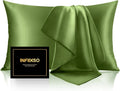 INFIIXSO Mulberry Silk Pillowcase for Hair and Skin, Silk Pillow Cases Queen with Hidden Zipper 20x30 Inches, Extraordinary Smooth and Soft Cooling Pillow Cases for Hot Sleepers(Cedar Green, 1 Pack)