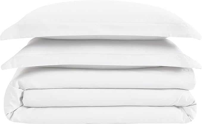 London Fog Garment Washed Solid Duvet Set White Microfiber 3-Piece Full/Queen Duvet Set, Solid Themed, Adult and Teen, Oeko-TEX Certified