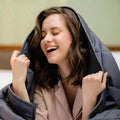Smart Queen Weighted Blanket for Adults,(48"x72",15lbs Grey) Full Size Soft Cooling Heavy Blanket for Sleeping, Breathable Blanket with Glass Beads Perfect for 120-160 lbs,All Season,Machine Washable