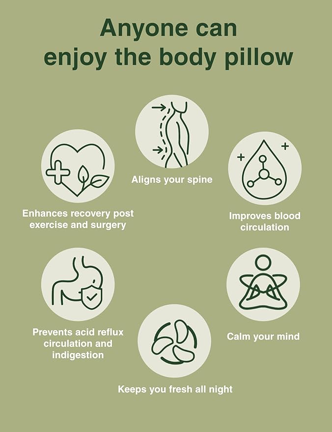 ZonLi Memory Foam Body Pillow for Adults Set, with Removable 20x54 Long Bed Pillow Bamboo Pillowcase, Firm Adjustable Body Pillow for Side Sleepers, Men & Dorm Rooms (Navy Blue)