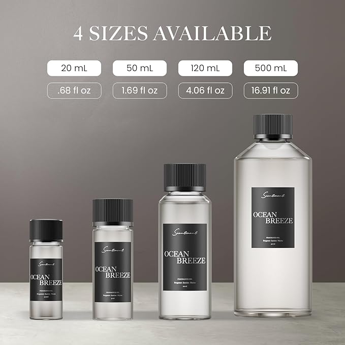 Scentiment Diffuser Oil - Ocean Breeze | Inspired by Five Star Hotels' Lobby Scent | Luxurious Scent with Notes of Bergamot, Lemon, Jasmine with Marine & Amber (500ml)