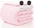 Heated Electric Blanket Queen Size-84"x90" Heating Blanket with 10 Heating Levels & 5 Time Settings Over-Heat Protection，Winter Warmer for Adults with ETL Certification（Pink）
