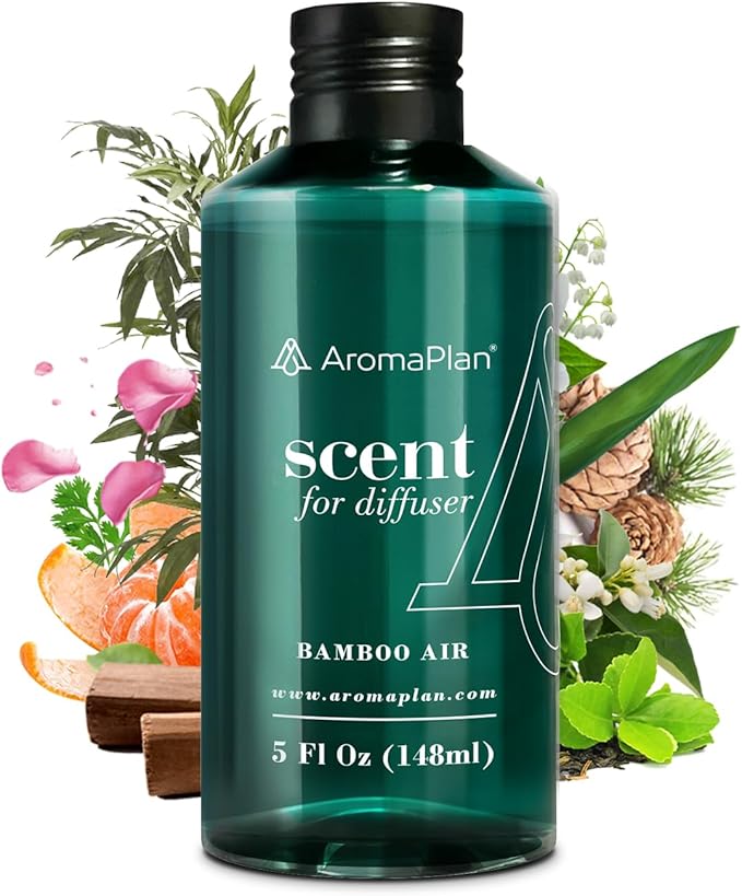 AromaPlan Hotel Scents Bamboo Air 5 Fl Oz (148ml), Home Luxury Aroma & Hotel Fragrance Diffuser Oil- Hotel Diffuser Oil for Aromatherapy- USA Made, Bigger Bottle, Bolder Aroma & Longer Lasting