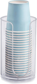 LoveBB Bathroom Cup Dispenser, 3oz-5oz Small Disposable Paper Cups Holder for Bathroom Vanity Countertop's Rinsing/Mouthwash Cups, Clear