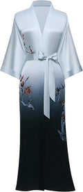 PRODESIGN Kimono Robe for Women - Long Satin Sleepwear Silky Kimono Cover-Up Nightgown Japanese Bathrobe Loungewear Blouse