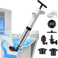 TheElves Toilet Plunger Heavy Duty Pro, Electric High Pressure Toilet Clog Remover Tool, Powerful Bathroom Plunger with Holder for Drain Cleaning - White