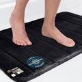 GORILLA GRIP Memory Foam Bath Mat, Soft Absorbent US Designed Bathroom Rug, Gripping Dots Machine Washable Bathmat, Cushioned Floor Mats, Shower Sink Rugs Room Décor Accessories, 42x24 Black