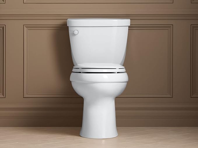 KOHLER K-4636-7 Cachet Elongated, Grip-Tight Bumpers, Quiet-Close Release Hinges, Quick-Attach Hardware, No Slam Toilet Seat, Black