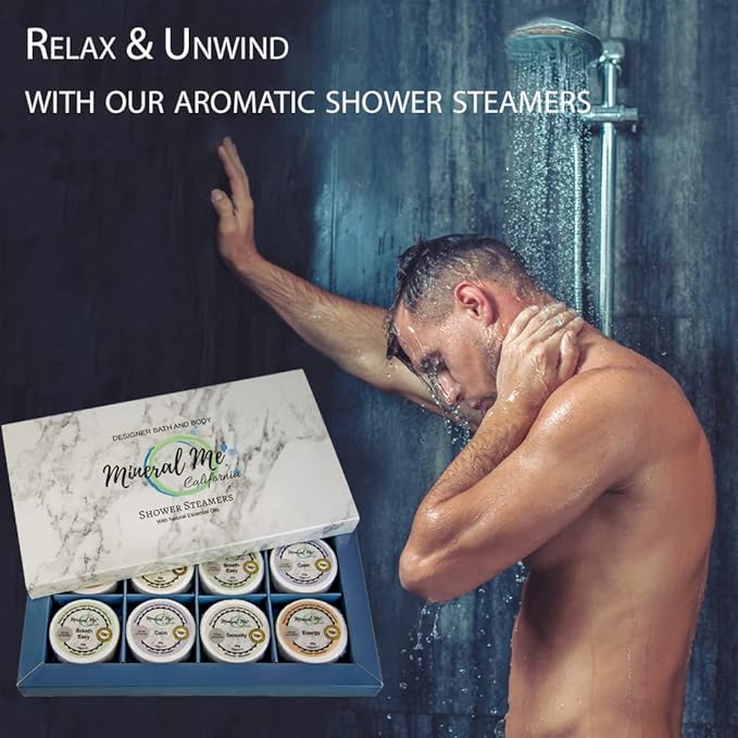 Shower Steamers Aromatherapy - Shower Bombs w/Organic Essential Oils for Vaporizing Steam Spa Relaxation, Stocking Stuffers, Relaxing Self Care Christmas Gifts for Men, Women, Him Her, Boss, Coworker