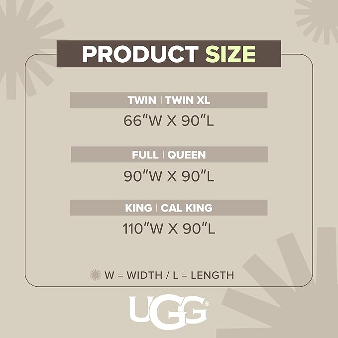 UGG Plush King Size Blanket for Bed, Fleece Cozy Blanket, Luxury Warm Large Throw for Couch, Washable Hypoallergenic California King Bedding, 110" x 90", Denim Blue (Whitecap)