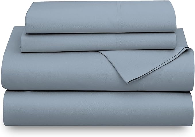 SUPREME ELEGANCE 1200 Thread Count Blue Bed Sheets Set King Size, Ultra Soft & Silky Cotton Rich Easy Care, Sateen Sheets, Moisture Wicking & Wrinkle Resistant Sheets, Sheet Set