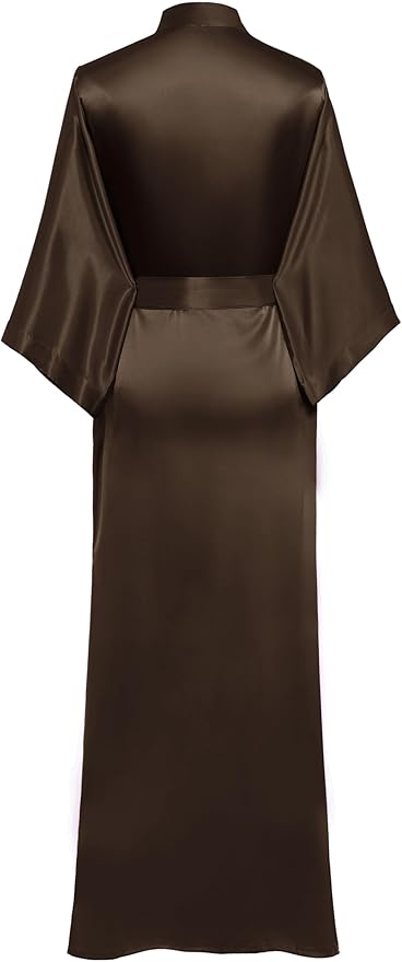 PRODESIGN Satin Kimono Robe Women Long Silky Kimono Bathrobe Sleepwear Wedding Bridesmaid Robe