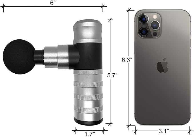 The Therapeutic Mini Massage Pistol with Portable Carrying Case, 4 Massage Speeds, 6 Colors | Fast USB Type C Charging | Massage Tool for Pain Relief | Stylish and Powerful Massage Gun