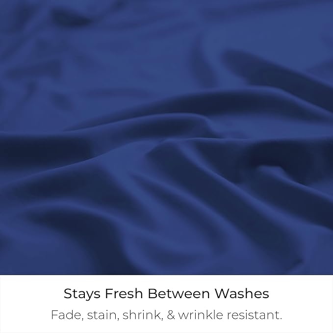 Mellanni Bed Skirt Queen Size - Bed Skirting - 15-Inch Tailored Drop Pleated Dust Ruffle - Hotel Luxury Bedding - Wrinkle, Fade, Stain Resistant - 1 Bedskirt (Queen, Royal Blue)