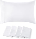 Bedsure King Size Pillow Cases Set of 4 - White Brushed Microfiber Pillowcases 4 Pack, Super Soft Pillowcase, Pillow Case Cover with Envelope Closure, Wrinkle, Fade and Stain Resistant, 20x36 Inches