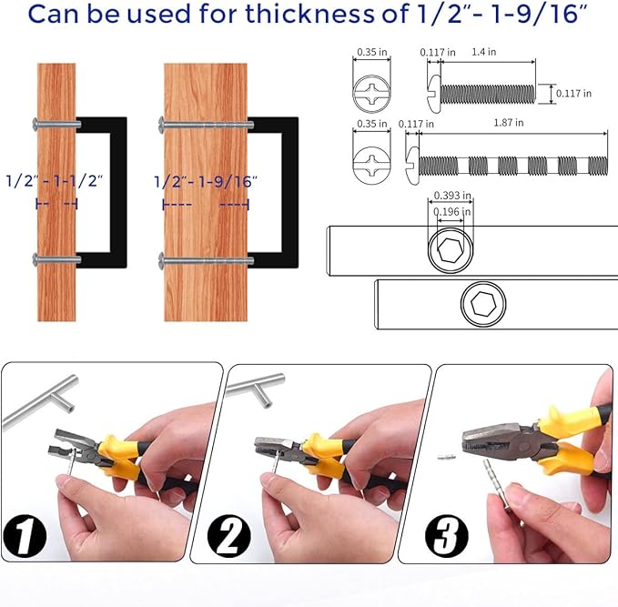 Ravinte 30 Pack Solid 5 Inch Center to Center Slim Square Bar Drawer Handles for Kitchen Cabinet Hardware Matte Black