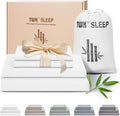 TWK Luxury Sheet Set, Genuine 100% Organic Viscose Derived from Bamboo, Cooling & Breathable, Silky Soft, Bedding Sheets & Pillowcases (White, Full)