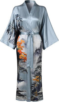 Women's Silk Kimono Robe Long Bathrobe Nightgown 100% Mulberry Silk for Women - Classic Floral Pattern